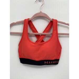 Under Armour Crossback Scoop Neck Active Sports Bra Orange Size Small